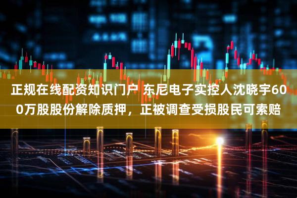 正规在线配资知识门户 东尼电子实控人沈晓宇600万股股份解除质押，正被调查受损股民可索赔